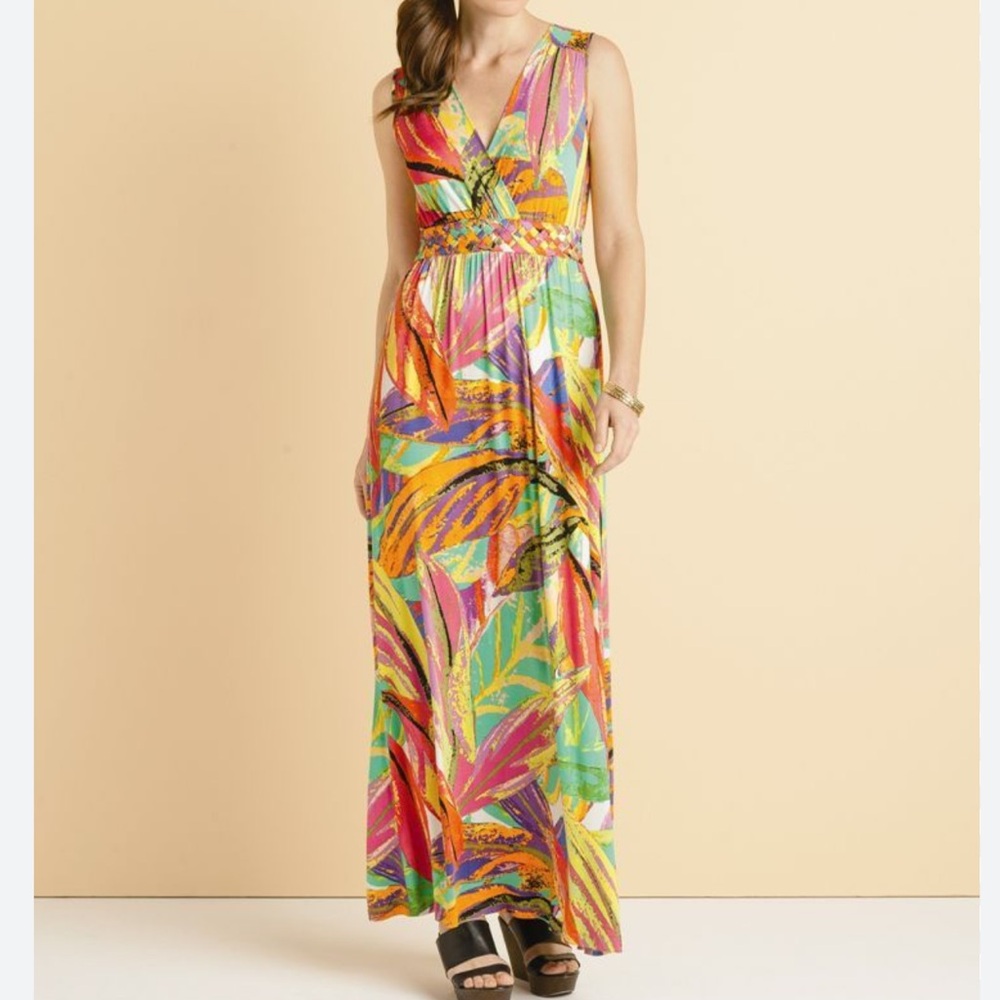 Neiman Marcus Colorful Maxi Dress multicolor abstract Vacation Resortwear cruise